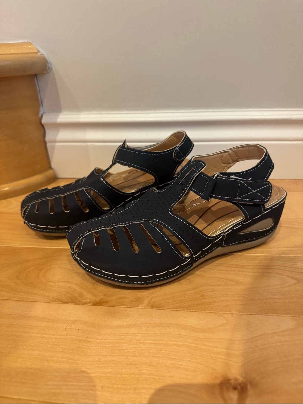 Navy blue women’s orthopaedic sandals